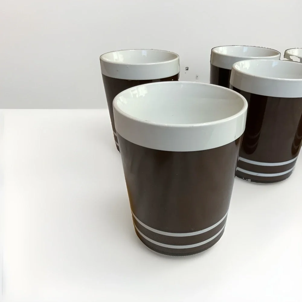MCM Morgan & Co Tumblers Vintage 70s Insulated Plastic Made In USA Contemporary